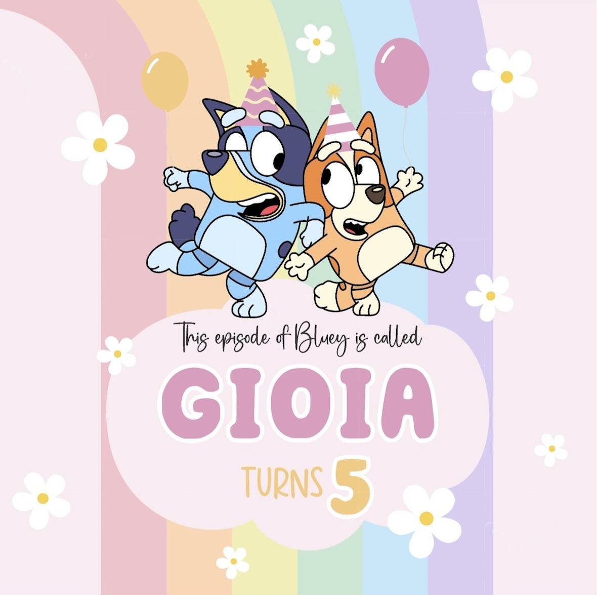 Bluey arc-en-ciel
